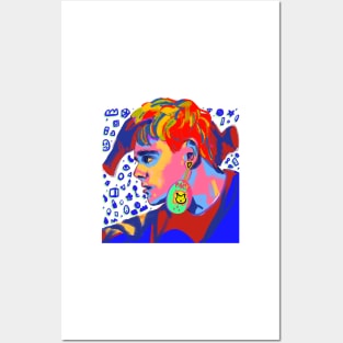 awsten knight rainbow tamagotchi portrait (square) Posters and Art